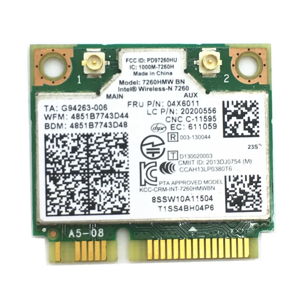 04 w3815 04x6011 für k4350 k4250 b5400 m5400 m4400s s410 s310 s540 7260hmw bt 4,0 MINI-PCI e wlan karte intel 7260 bn