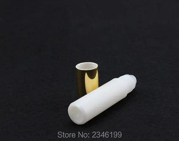 5ML 5G Roll on Bottle with Golden Cap Glass Bead Metal Steel Bead,  Eye Cream Sample Bottle, Cosmetics Packaging,50 Pcs/Lot