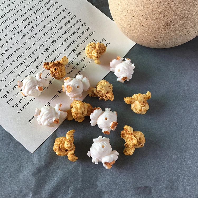 New arrived 30pcs/lot creative popcorn shape resin beads diy jewelry earring/bracelet/garment pendant accessory