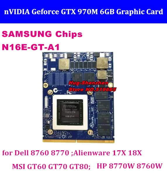 

Free Shipping N16E-GT-A1 NEW GTX 970M Graphics Card MXM GTX970M with X-Bracket For 17X 18X R3 GT60 8770W GT72