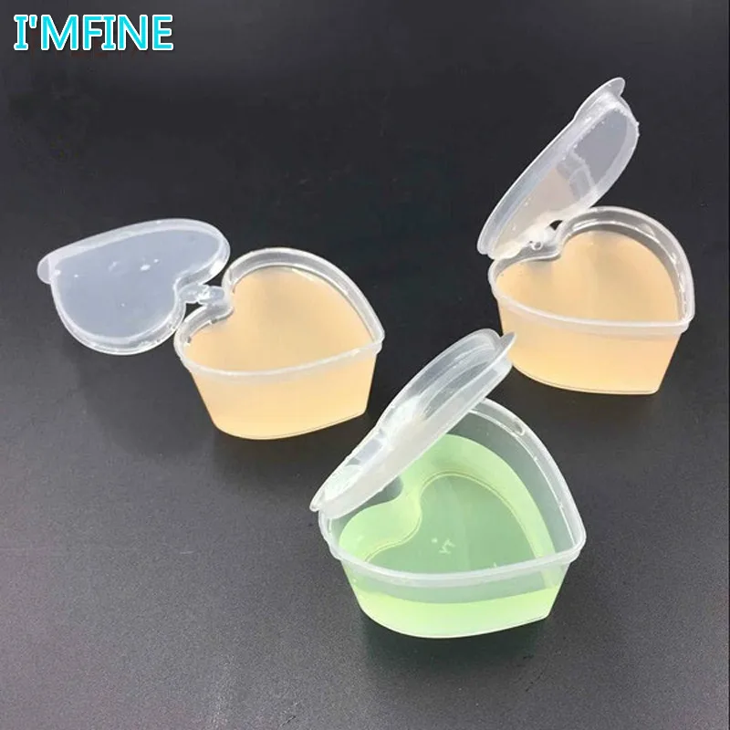 100pcs/lot- 45ml PP heart square shaped seasoning box Disposable tasting cup Salad sauce Take-out packaging seasoning cup