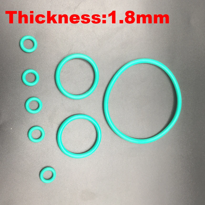 

12pcs 34.5x1.8 34.5*1.8 35.5x1.8 35.5*1.8 36.5x1.8 36.5*1.8 ID*Thickness Green Fluoro FKM Fluorine Rubber O Ring Oil Seal Gasket