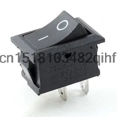 AC 6A 250 10A 125V SPST 2 Pins ON/OFF Black Button Boat Rocker Switch