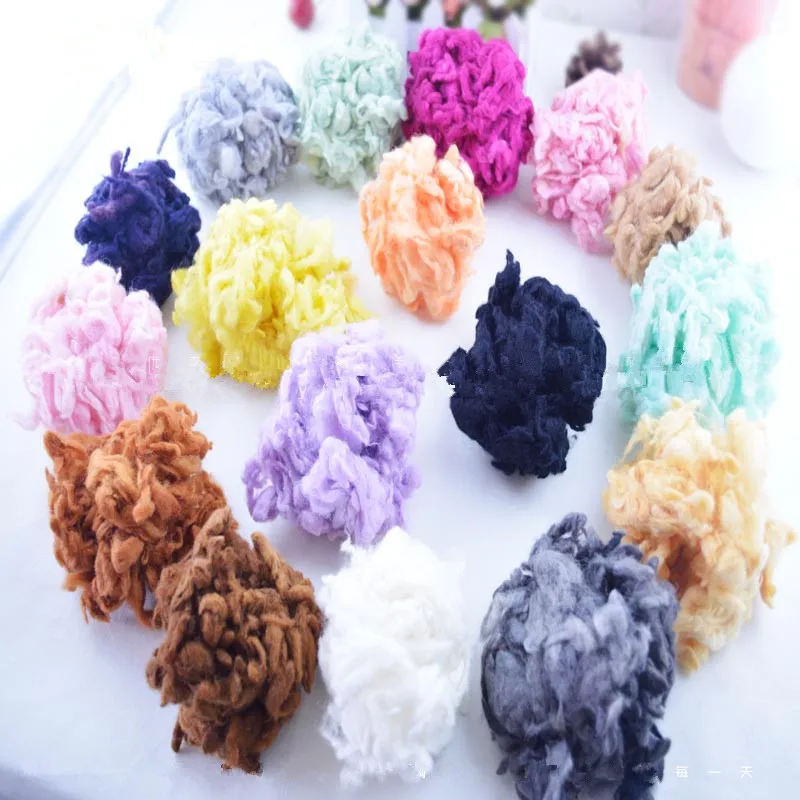 Coils of Wool felt Carded Sheep Wool,Roving,Fiber,Needle Felting,Spinning 50g/bags DIY Baize poke poke fun