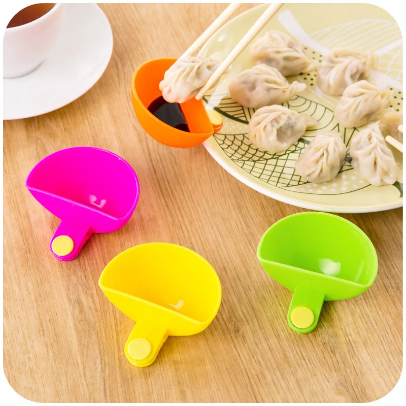 Colorful creative kitchen multipurpose clip dishes flavoring spoon dish kitchen multiuse relish dish with clamp