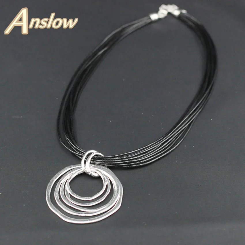 Anslow 2018 Design Fashion Jewelry Multilayer Round Chokers For Women Collar Statement Necklace Pendant Black Friday