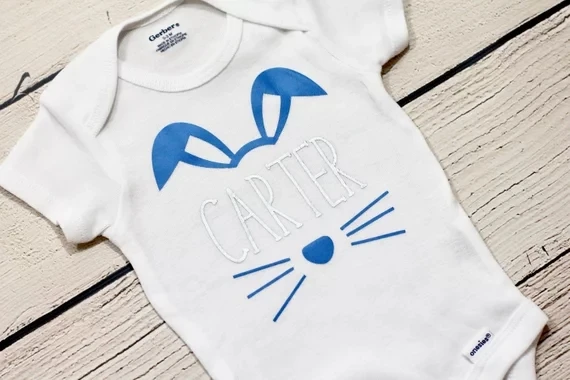 personalize name boy girl Easter bunny baby shower toddler outfit bodysuit onepiece romper  kids t shirts birthday tees