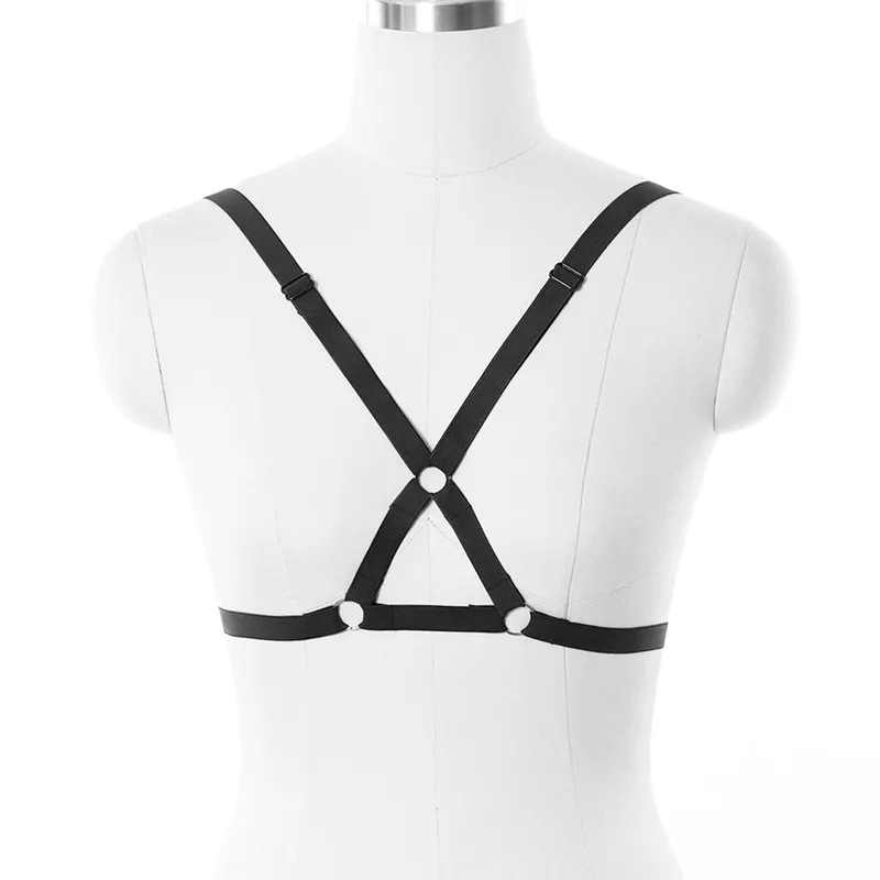 

JLX.HARNESS Women Sexy Bondage Bra Triangle Strappy Fetish Cage Bra Body Harness Lingerie Rave Burlesque Dress O049