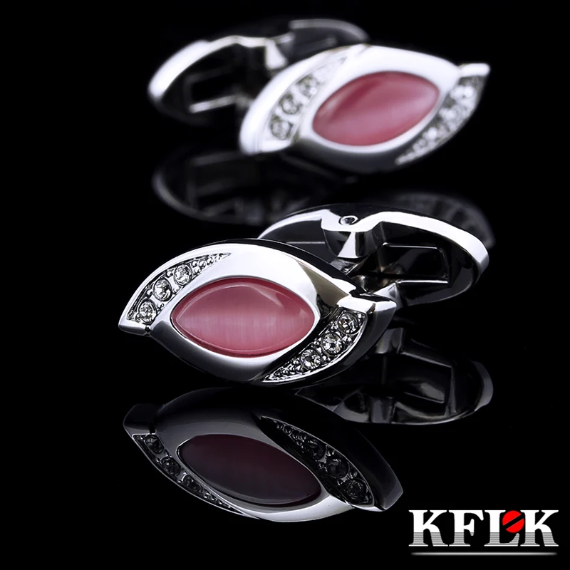 KFLK jewelry shirt cufflinks for womens Brand lady Cuff links Wholesale Buttons Pink Fashion Luxury High Quality guests