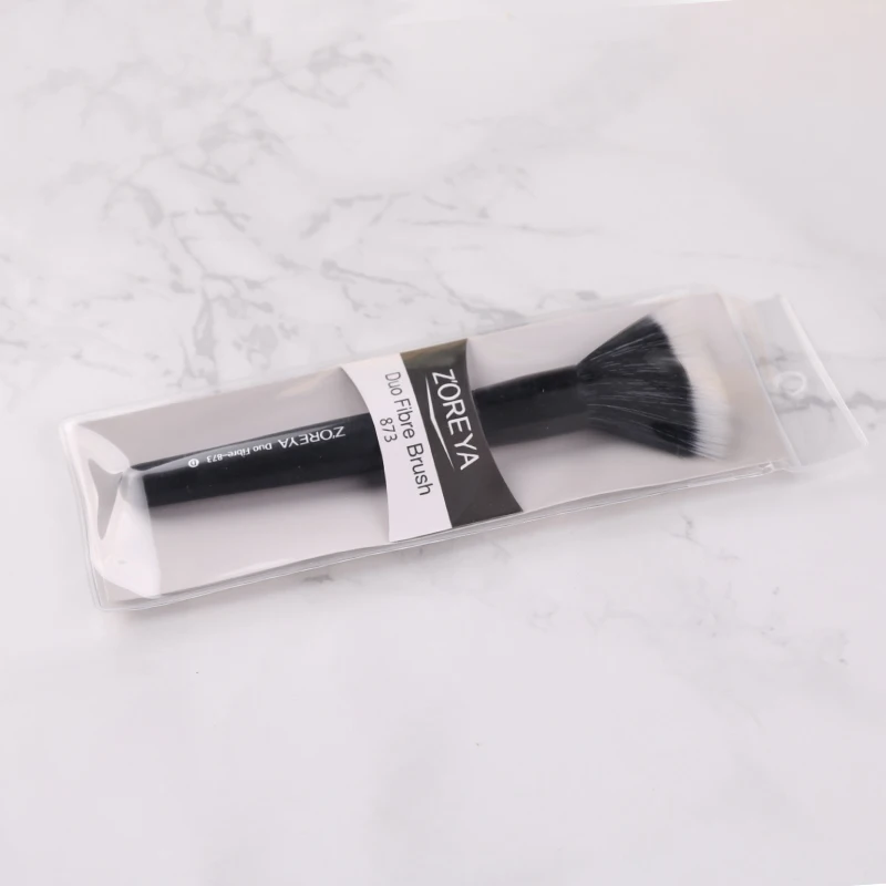 Zoreya Brand 1pcs Bristle Duo Fiber Make up Brush Full Size Powder Brush Skin Care Black makeup brush tool