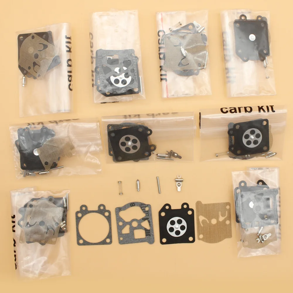 Kit de reconstrução de diafragma de carburador 10 tamanhos, adequado para motosserras Stihl MS180 MS170 018 017 ms 180 170 Walbro Carb