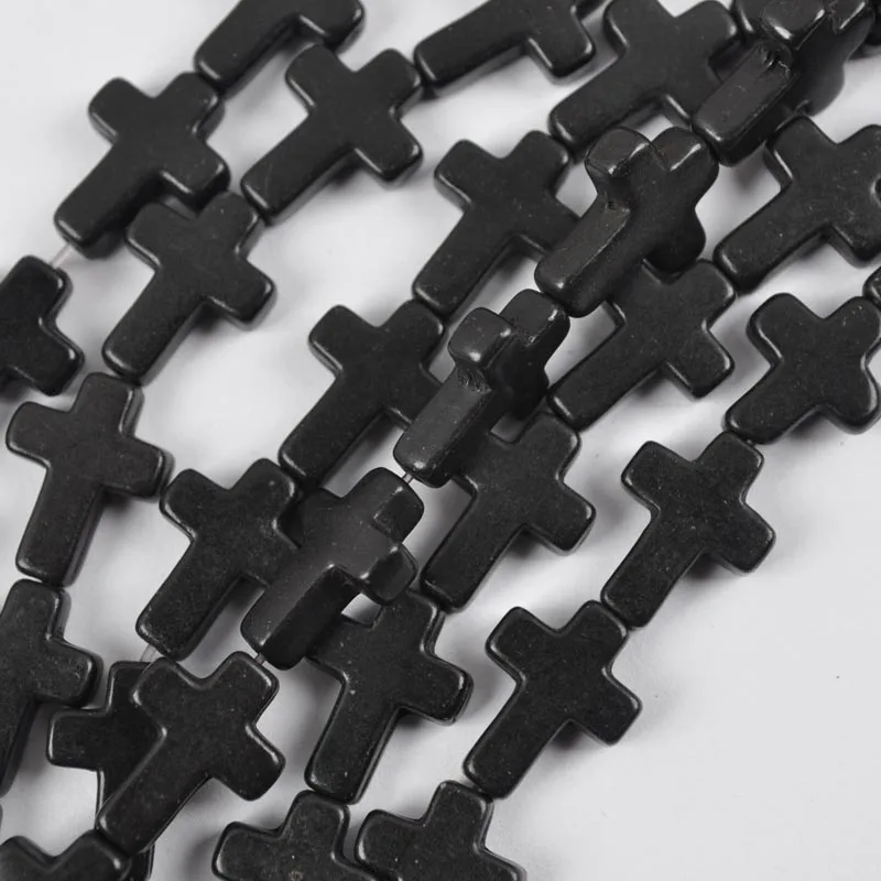 12x16MM Black Turquoise Loose Beads Cross Strand 15.5 Inch Jewelry For Woman Gift Making C061