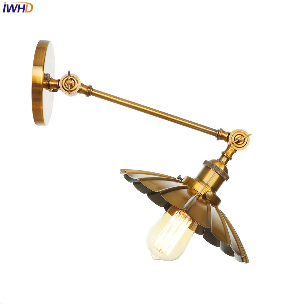 Imagem -06 - Iwhd Ferro Loft Nordic Luz de Parede Braço Ajustável Wandlamp Luzes Parede do Vintage para Escadas Casa Luz Led Applique Murale Luminária