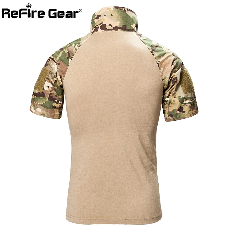 Summer Camouflage Army Tactical T Shirt Men Short Sleeve Soldiers Combat Military T-shirt Multicam Clothing Cotton Camo T Shirts