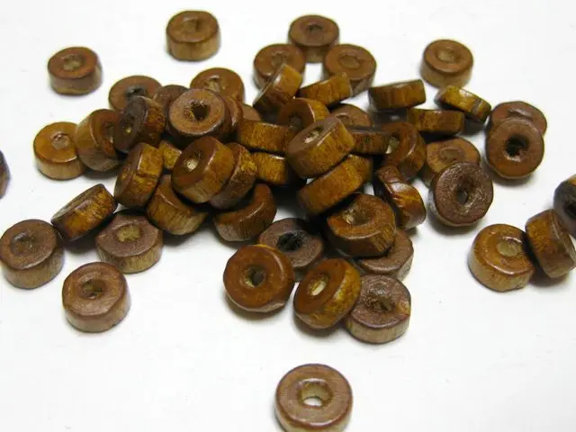 500 Coffee Colour 8X3mm Column Wood Beads~Wooden