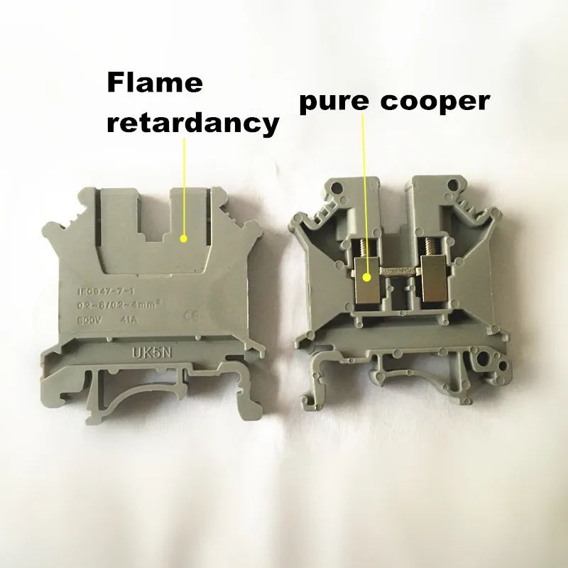 100PCS UK5N UK Series universal terminal blocks/connection terminal suit DIN RAIL TYPE,  UK-5N, replace Phoenix