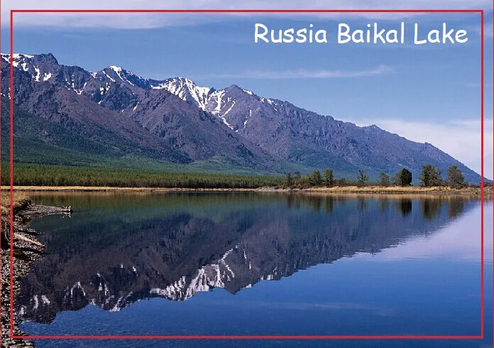 Travel Refrigerator Magnets memories,Russia, View of Baikal Lake with Sayan Mountain Range, Siberia Travel Rigid Magnets 20687