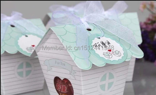 50pcs Mini Love Nest Bird house Baby Shower Candy Box Wedding Candy Boxes wedding favor chocolate gift  box