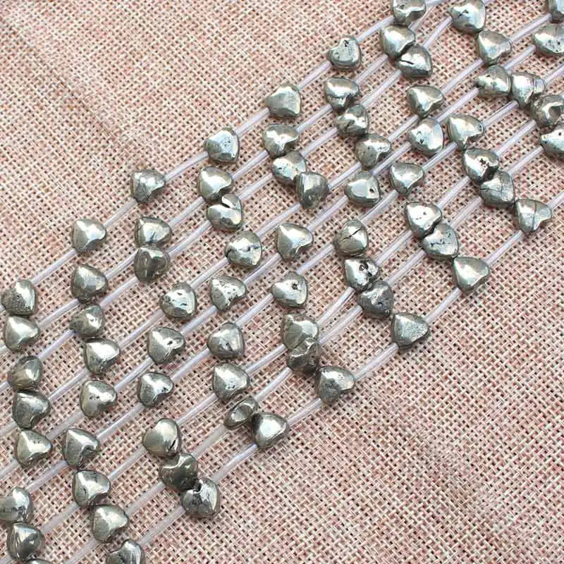 Faceted/Smooth Natural Pyrite 9mm Heart shape beads 15inch,For DIY Jewelry Making !We provide mixed wholesale for all items!