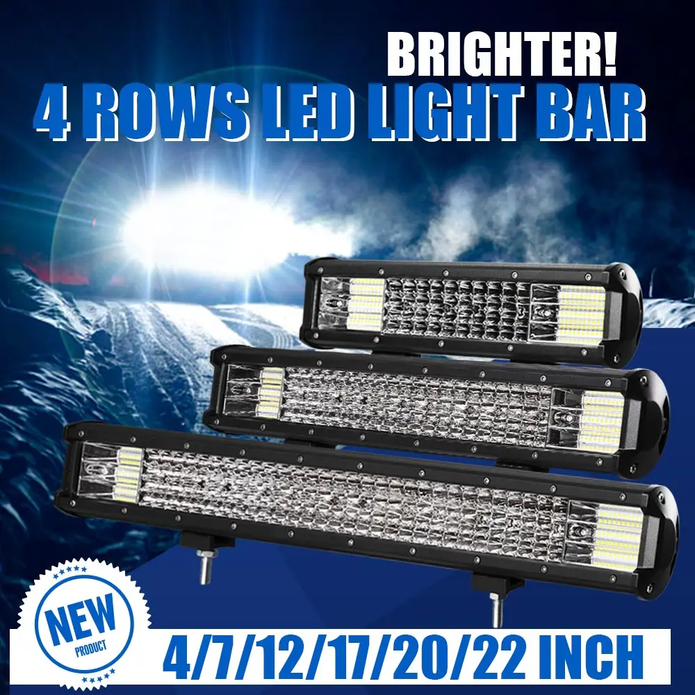 4 - 22 inch LED Bar 4 Rows LED Light Bar for  Working Car Tractor Boat OffRoad Off Road 4WD 4x4 Truck SUV ATV Driving 12V 24V