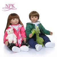 NPK 60CM high quality reborn toddler boy doll in hoodie dress bebe doll reborn 6-9Month  real baby size doll