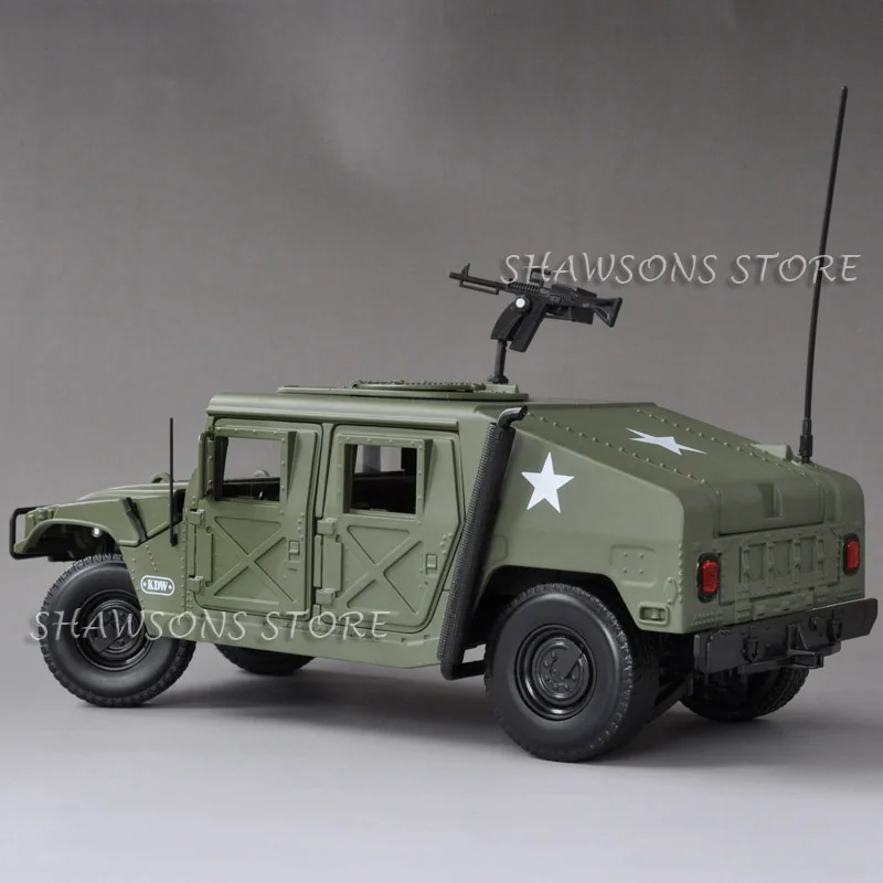 KDW 1:18 Scale Diecast Metal Model Car Toy H1 SUV Military Tactical Vehicle Miniature Replica Collectible