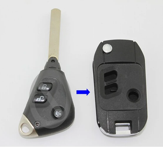 

3 Buttons Modified Flip Folding remote Key Shell Cover For Subaru Outback Legacy Fob Key Case