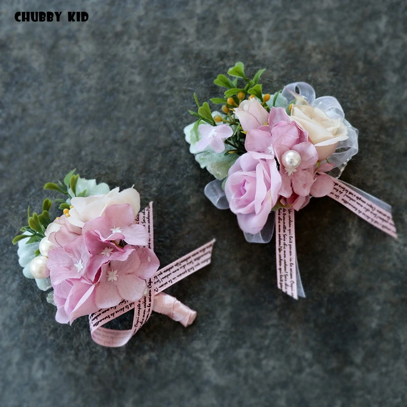 10pcs/lot ! wholesale Artificial rose flower bridal / Bridesmaid hand / wrist flowers wedding bride / groom corsage / brooch