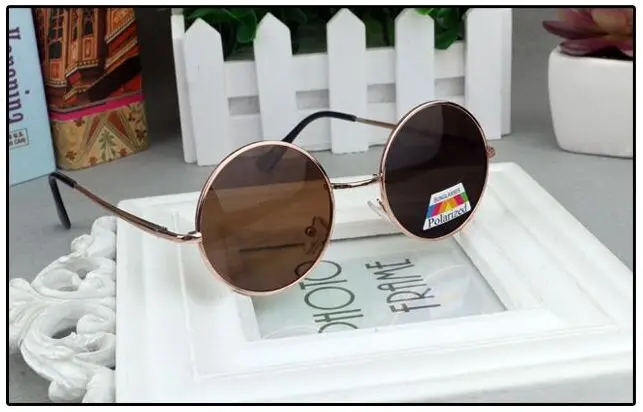 High Quality Vintage Polarized Sunglasses Men Round Metal Steampunk Brand Designer Sun GLsses Alloy Metal Gafas De Sol 171M
