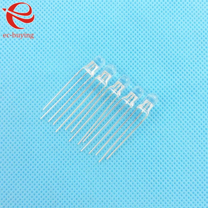 10pcs/lot F5 5mm LED Bi-Color Common Anode Round Light Emitting Diode Dual Color Red Green Brightness Ultra Bright Transparent