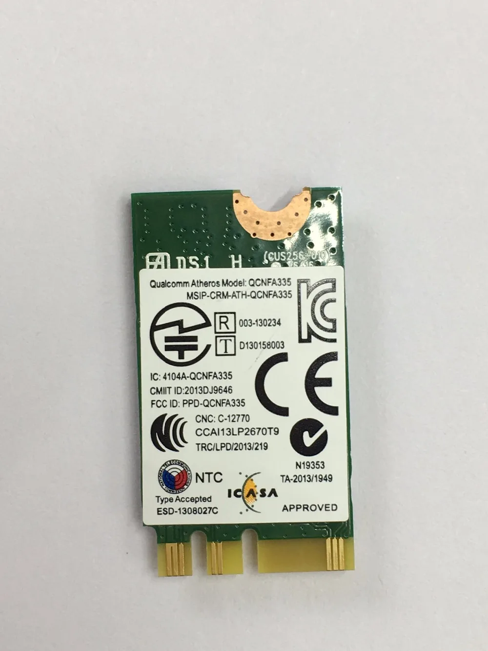 QCNFA335 FOR Dell Wireless DW1707 WLAN WiFi 802.11 b/g/n + Bluetooth 4.0 NGFF Card VRC88 Latitude 3340 E5250 3550 E7250 E7450