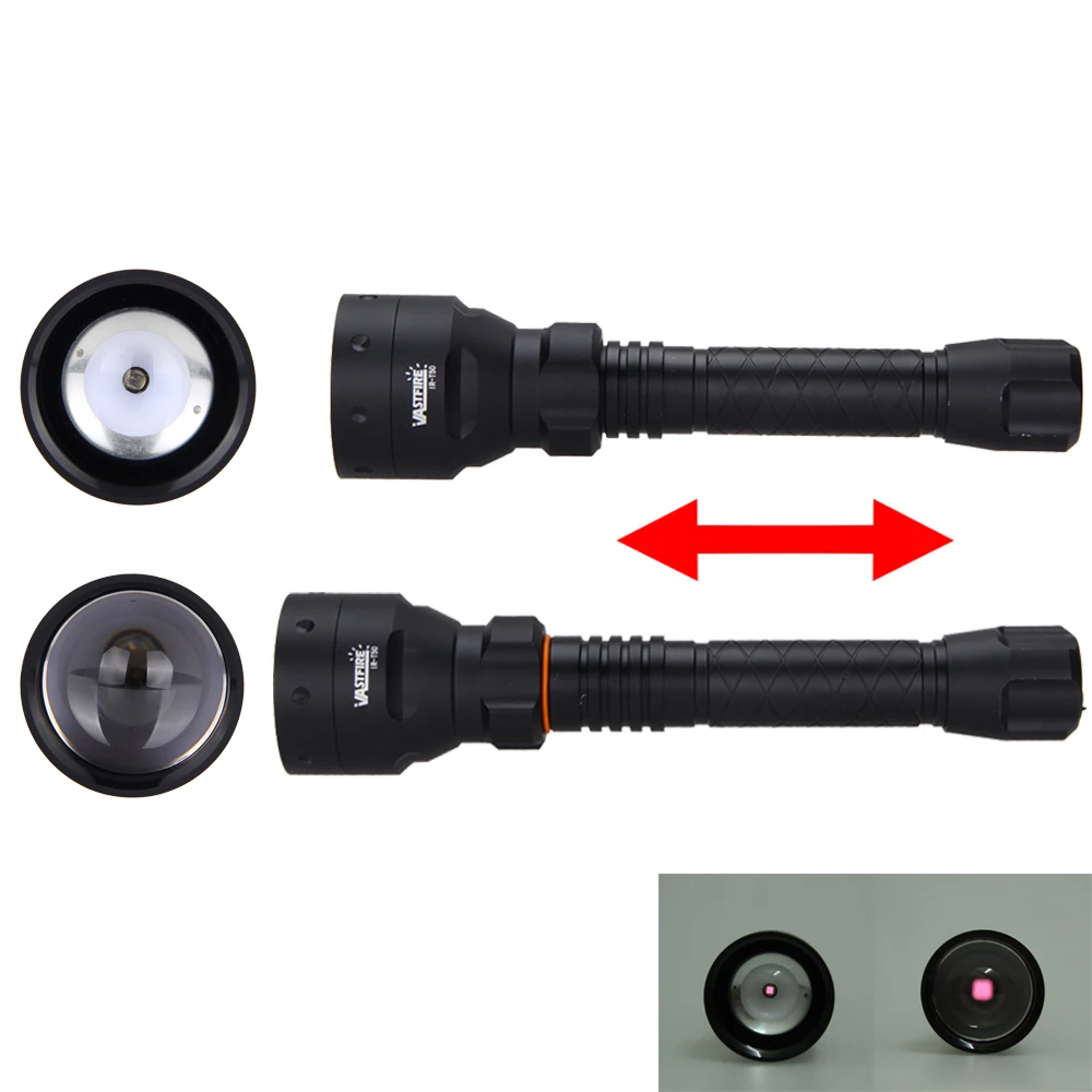 850nm IR Hunting Torch T50 LED Infrared Night Vision Flashlight+25 MM Rifle Mount+Remote Pressure Switch+2*18650 Battery+Charger