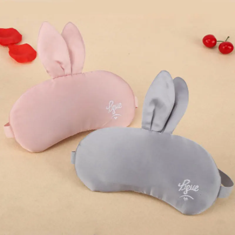 Cartoon Bunny Sleeping Eyepatch Pink Cover Shade Eye Patch Portable Blindfold Travel Eyepatch Without Ice Bag