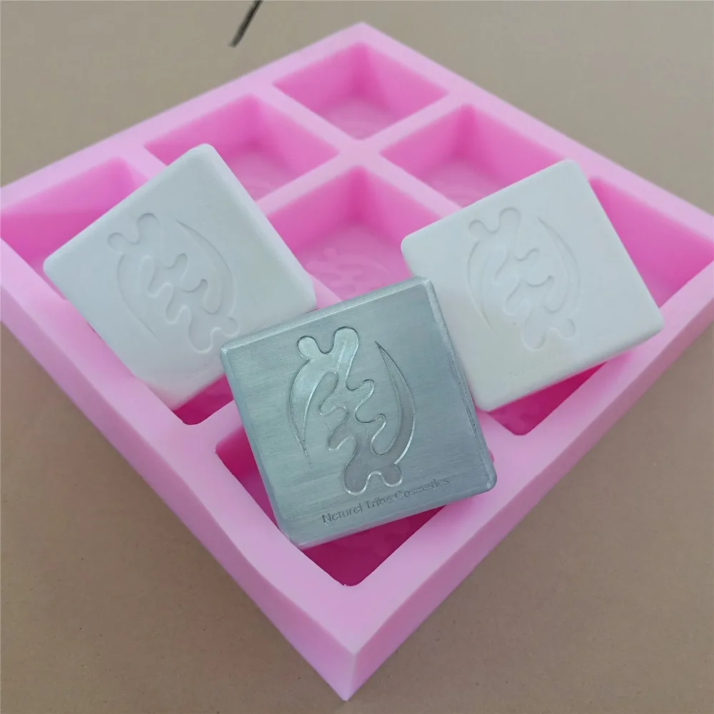 

Customize 9 Cavities Square Silicone Soap Mold Personal Customized Silicone Mold for Soap Cake Wax Ice Molds