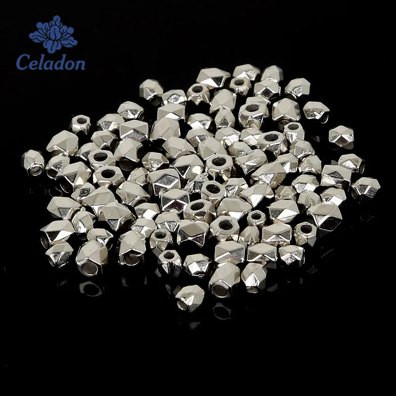 Wholesale 900-1500pcs Rhodium KC Gold CCB Plastic Square Cuboid Spacer Seed Beads For DIY Jewelry Making 3x3mm/4x4mm