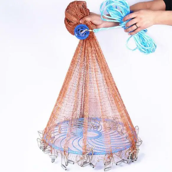 Finefish Easy Throw USA Cast Net Strong Multifilament Line Catch Fishing Net Small Mesh Hand Throw Network Outdoor Hunting Nets