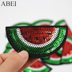 10pcs/lor Sequined Watermelon Patches Embroidered Fruits Appliqued Diy clothes bags stickers Jeans Coats Pants Motif Bagde patch