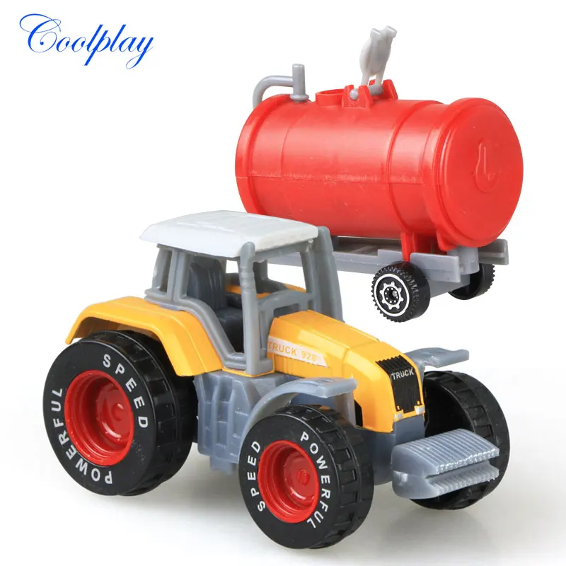 4pcs/set Diecast Farm Vehicles Alloy Mini Car Model Engineering Car Model Tractor Farm Engineering Vehicles for Boys Kids Gifts