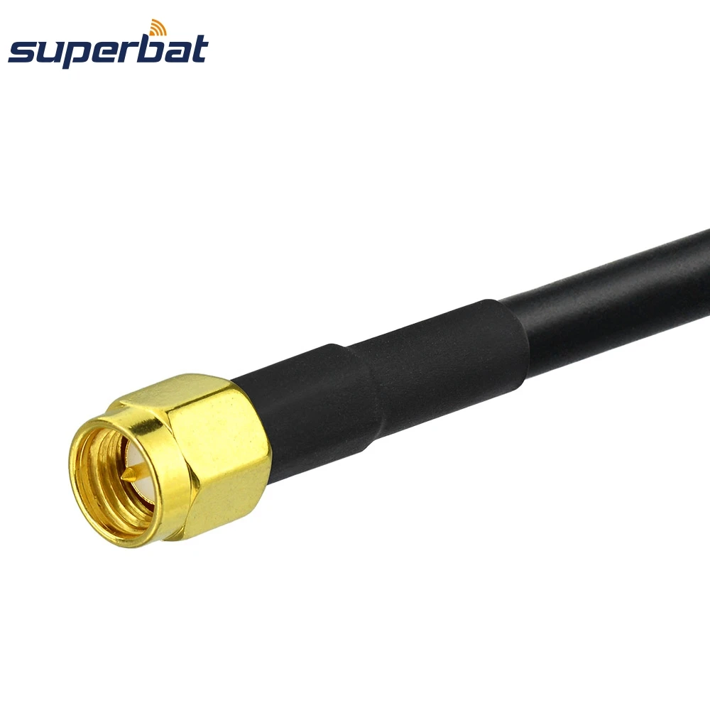 Superbat SMA Male to Plug Straight Connector Adapter RF Pigtail Coaxial Cable RG58 1M Wireless LAN External Antenna