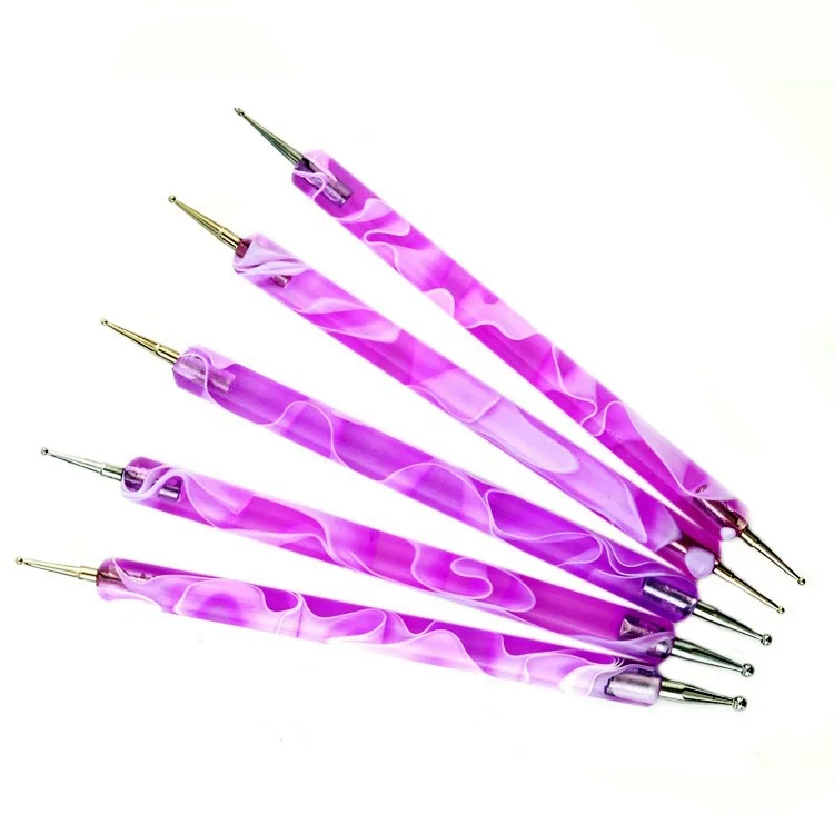 

Wholesale Professional 5pcs/set Nail Art Accessories Dotting Pen Manicure Painting Marbleizing Pen Tool 100set/lot free shipping