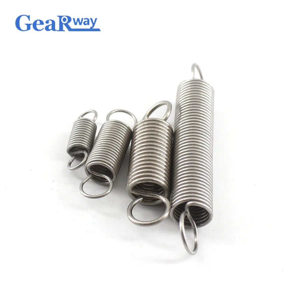 5pcs 1mm Thickness Extension Spring Stainless Steel with Hooks Small Tension Springs Long Extension Springs