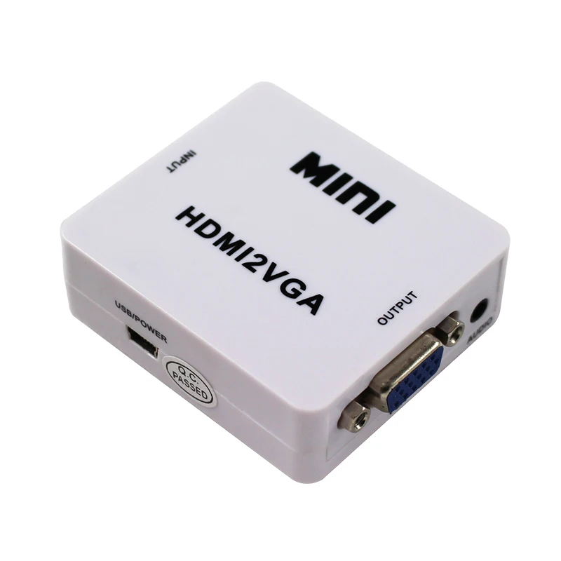 Мини-HD аудио и видео конвертер, совместимый с HDMI в VGA + аудиоадаптер 1080P HDMI2VGA для ПК, ноутбука к HDTV-проектору