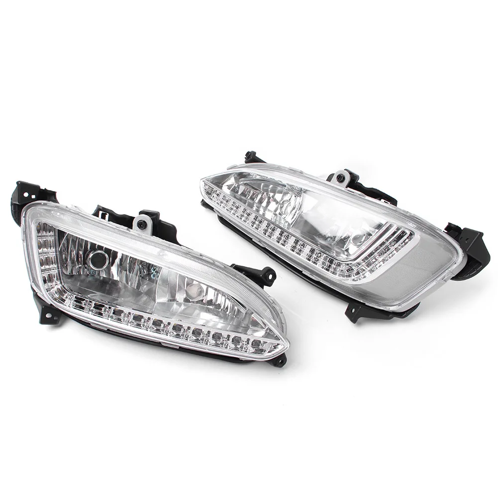 2Pcs Car LED Fog Light Daytime Running Light Day Driving Lamp For Hyundai IX45 Santa Fe 2013 2014 2015