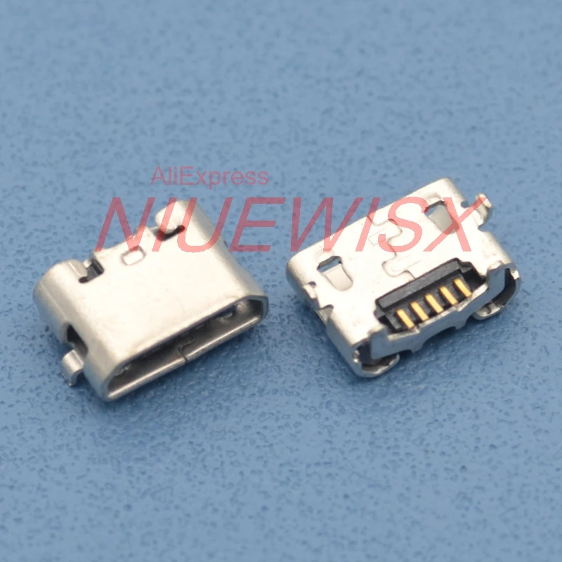 5pin jack micro USB, 100 шт., гнездовой разъем обратного хода, плоский разъем, гнездо, USB разъем, Короткие иглы, мини usb