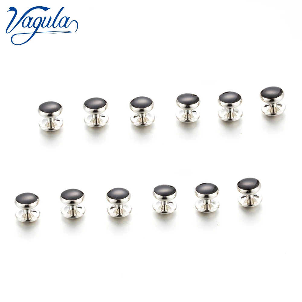 VAGULA 12pcs Tuxedo Collar Stud Sleeve Button Uniform Shirt Studs Top Luxury Brand Bonito spinki Gemelos Cufflink 2951