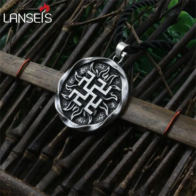 

10pcs Fern Flower pendant Ancient Slavic Amulet symbol warrior talisman pendant norse Occult Pagan jewelry Germanic men necklace