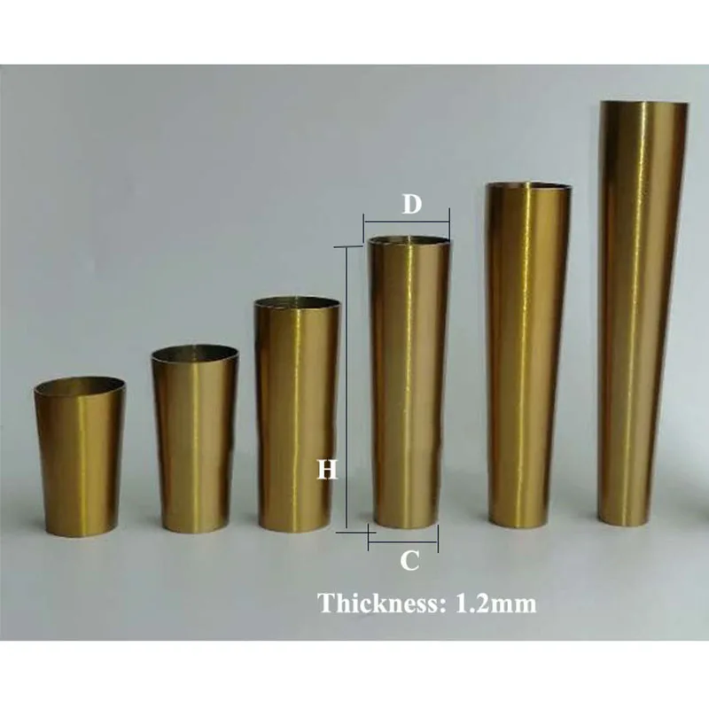 4pcs/lot Gold Stainless Steel Cups Cabinet Legs Covers Chairs Leg Protector Table Feet Tube Furniture Accessory