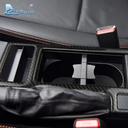 Real Soft Carbon Fiber for Subaru XV 2013 2014 2015 2016 Central Control Water Cup Holder Cover Frame Accessories Interior Trim
