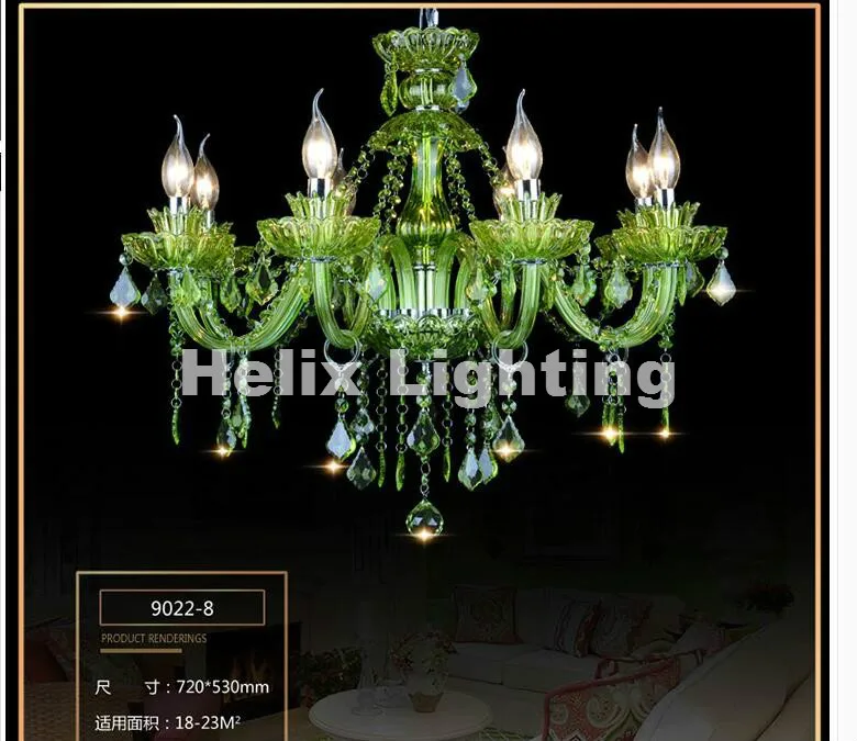

European Modern Green K9 Crystal Chandelier Lustre Crystal Chandeliers Light Lustres De Cristal Chandelier LED AC Villa Lighting