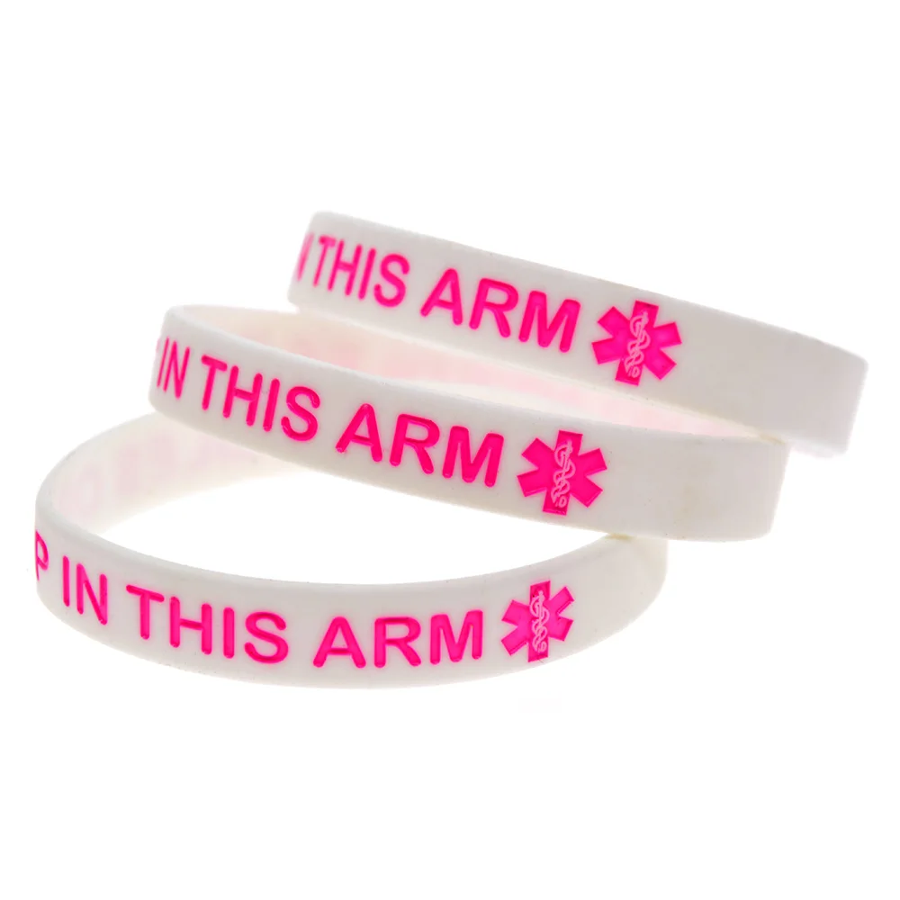 1 PC No Needles Or BP In This Arm Silicone Wristband Motivational Rubber Bracelet Unisex Bangle
